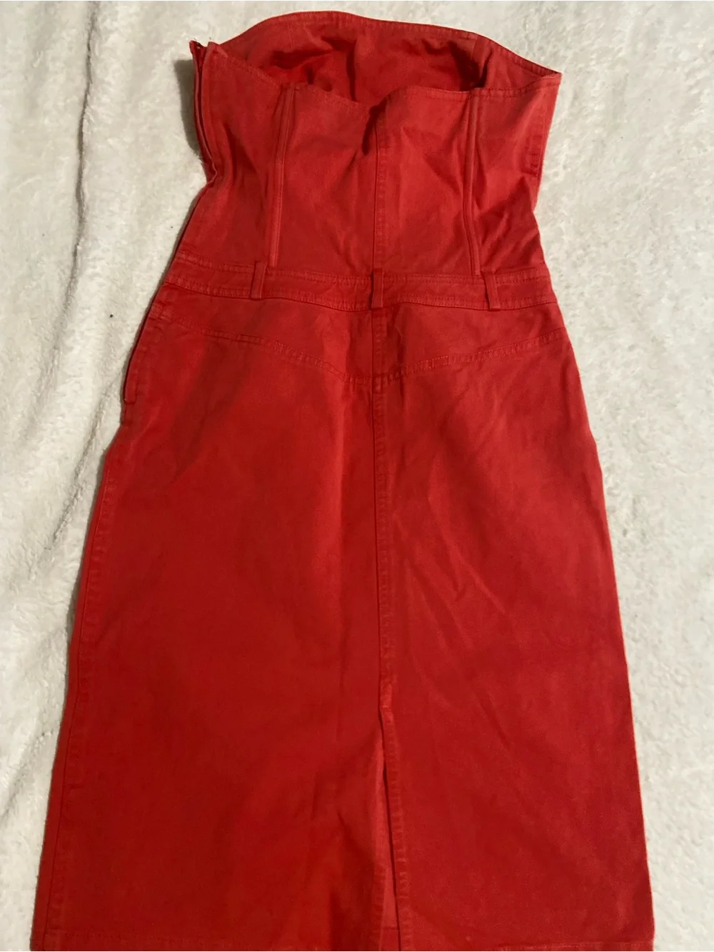 J. Crew Strapless Red Midi Dress